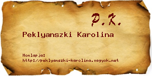 Peklyanszki Karolina névjegykártya